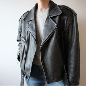 Vintage 1990’s Club Monaco Leather Moto Jacket